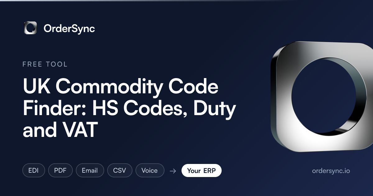 UK Commodity Code Finder: HS Codes, Duty and VAT | OrderSync